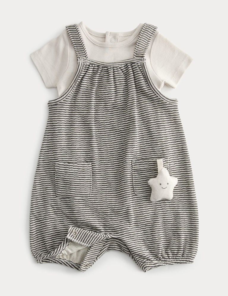 Pure Cotton Dungaree Outfit (7lbs-1 Yrs) Pure Cotton Dungaree Outfit (7lbs-1 Yrs)