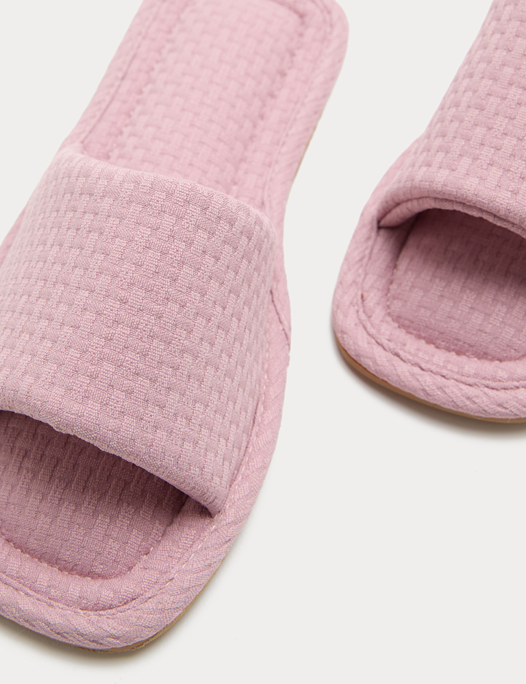 Woven Open Toe Slider Slippers