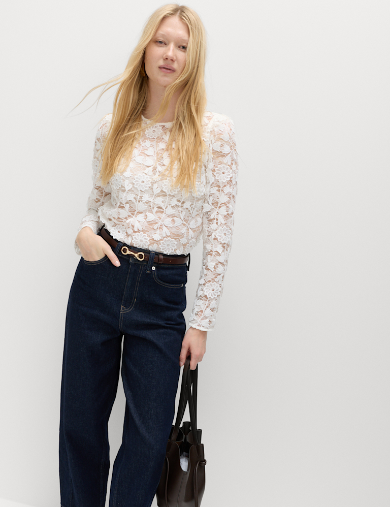Lace Embroidered Floral Top
