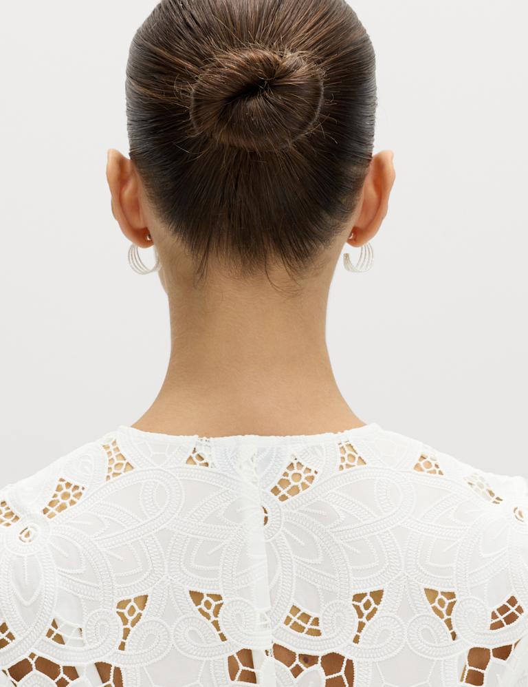 Floral V-neck Cutwork Detail Waistcoat
