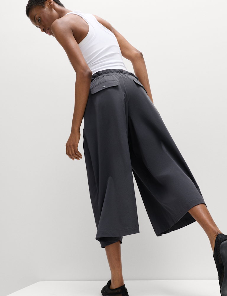 Woven Lightweight High Waisted Wide Leg Culottes