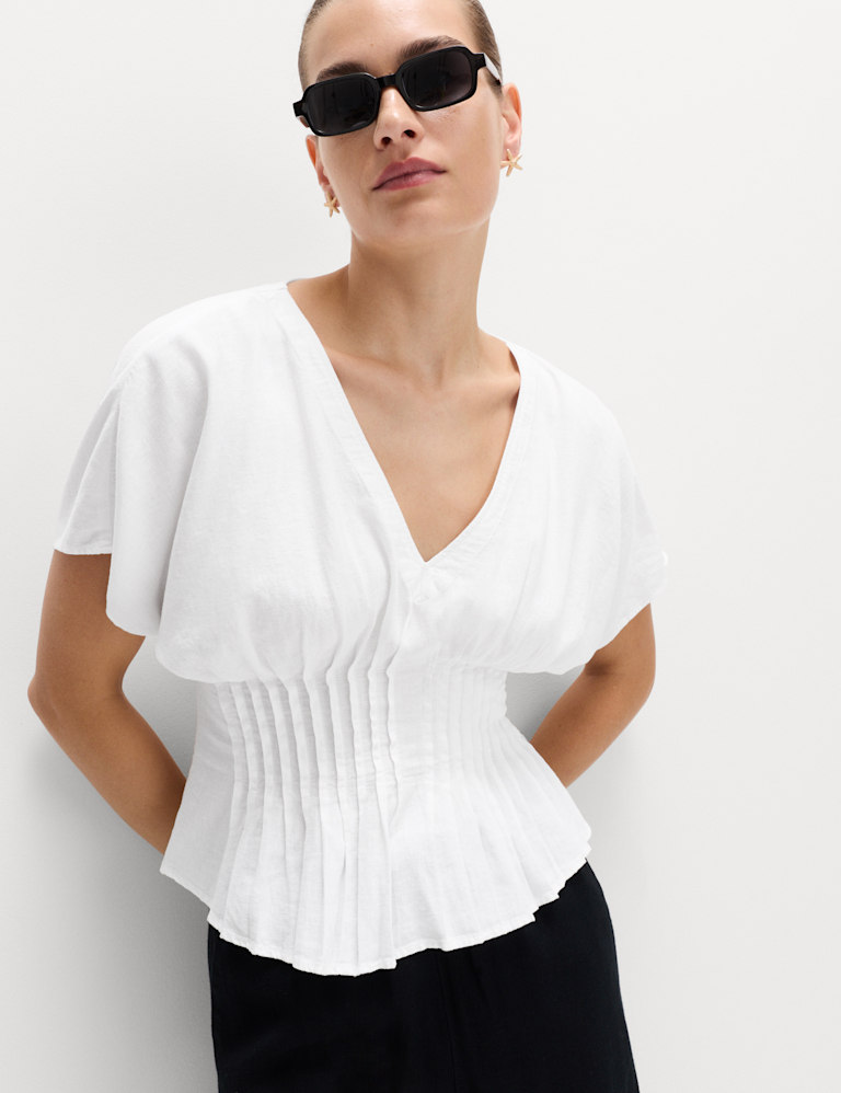 Linen Rich Waisted Top Linen Rich Waisted Top