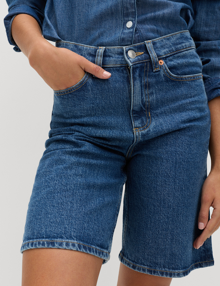 Pure Cotton High Waisted Bermuda Short