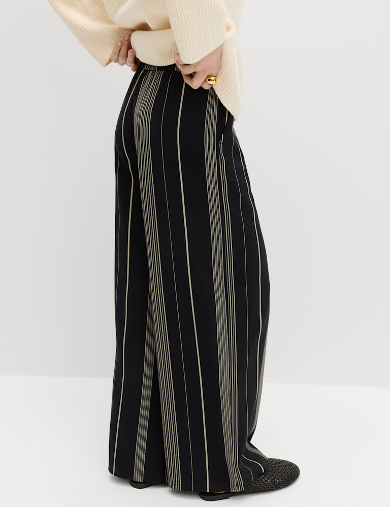 Satin Twill Striped Trousers