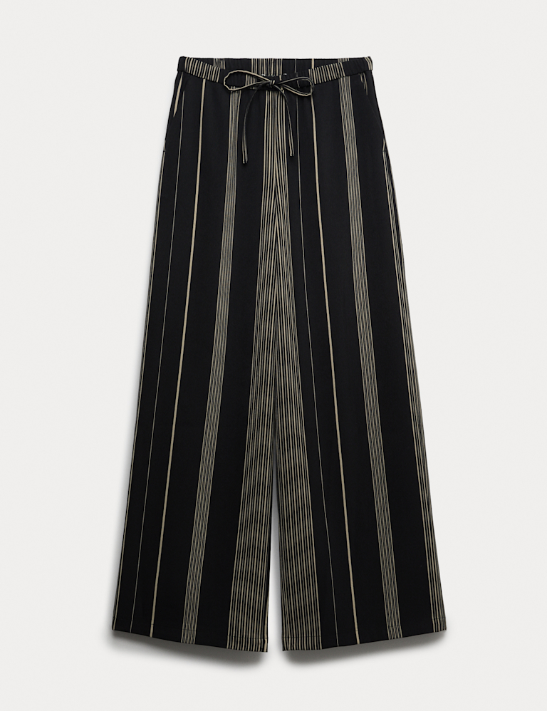 Satin Twill Striped Trousers