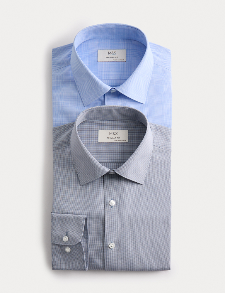 2 Pack Regular Fit Easy Iron Long Sleeve Shirts 2 Pack Regular Fit Easy Iron Long Sleeve Shirts