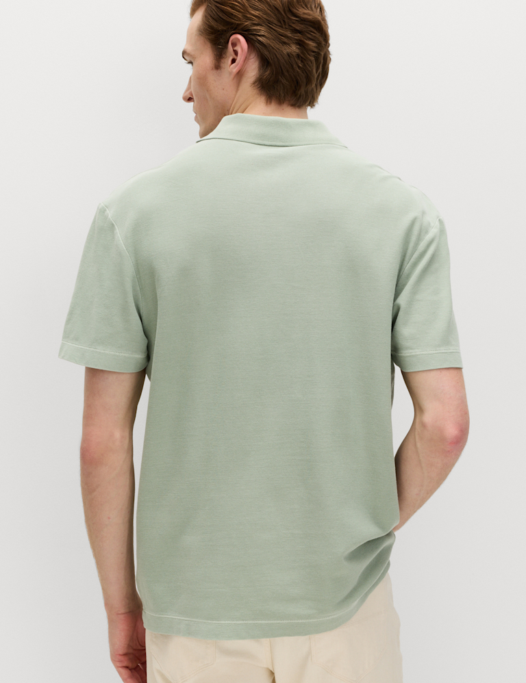 Pure Cotton Garment Dyed Polo Shirt