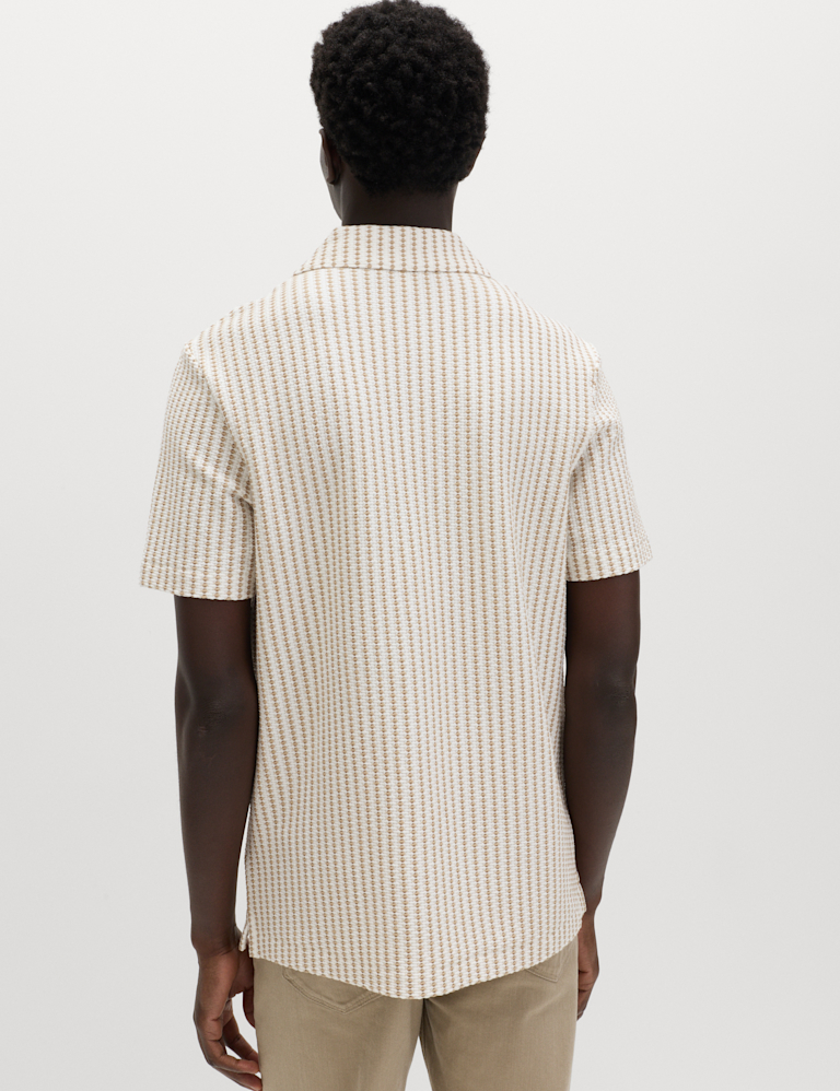 Cotton Rich Jersey Geometric Polo Shirt