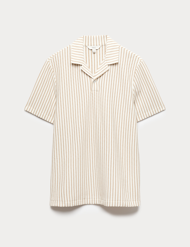 Cotton Rich Jersey Geometric Polo Shirt