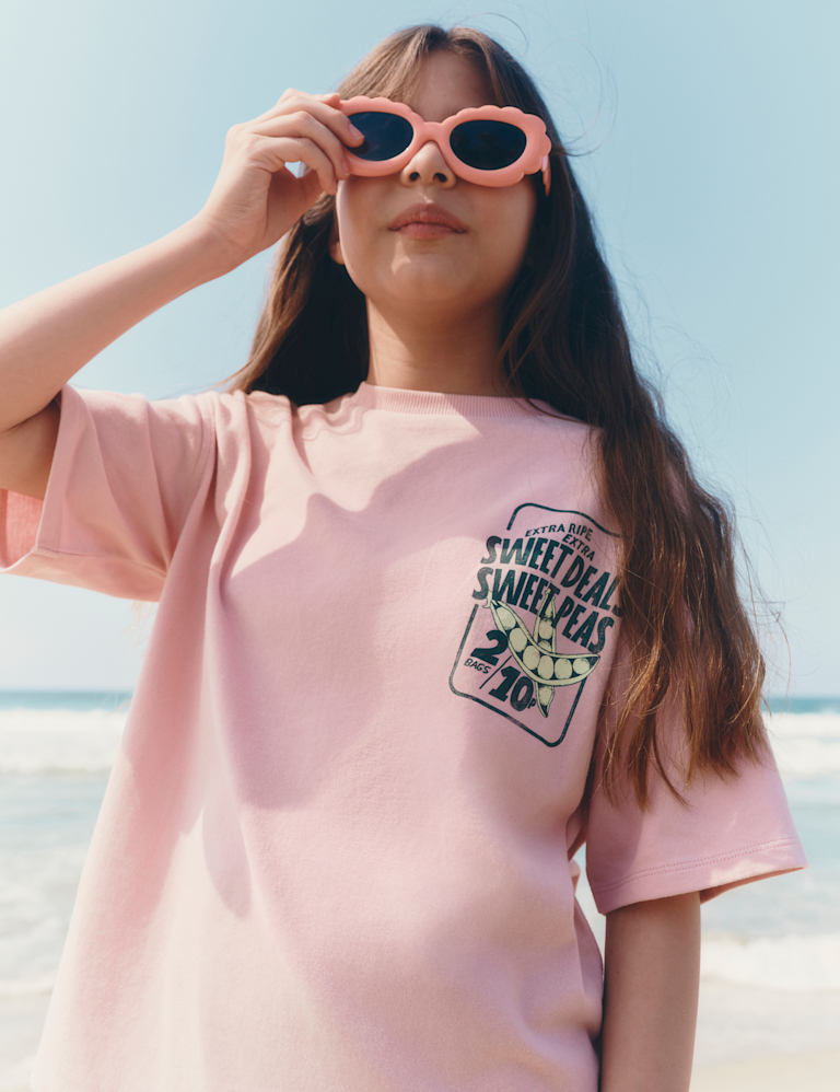 Cotton Rich Sweet Pea Graphic T-Shirt (6-16 Yrs)