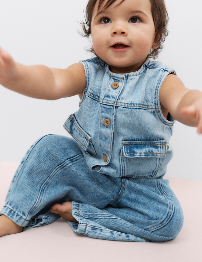 Pure Cotton Denim Gilet (0-2 Yrs)