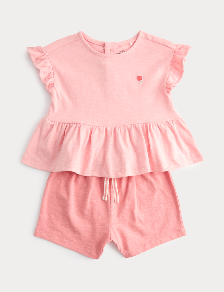 Pure Cotton Jersey Top & Short Outfit (0-5 Yrs)