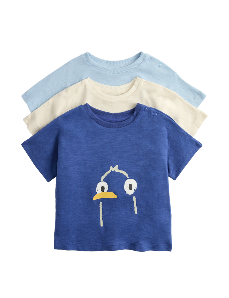 3 Pack Pure Cotton Seaside Animal Tops (0-5 Yrs)