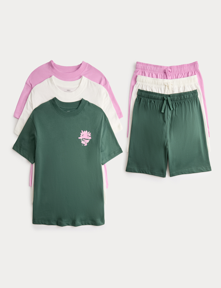 3 Pack Graphic Short Pyjama Sets (6-16 Yrs)