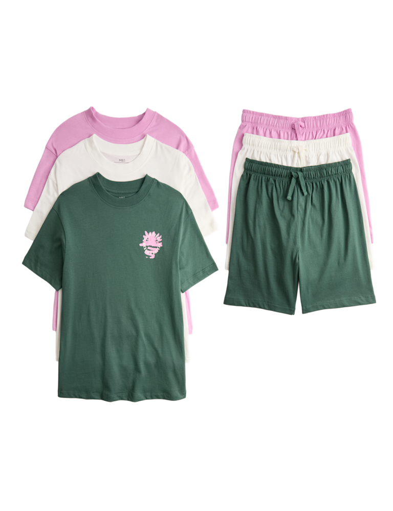 3 Pack Graphic Short Pyjama Sets (6-16 Yrs)