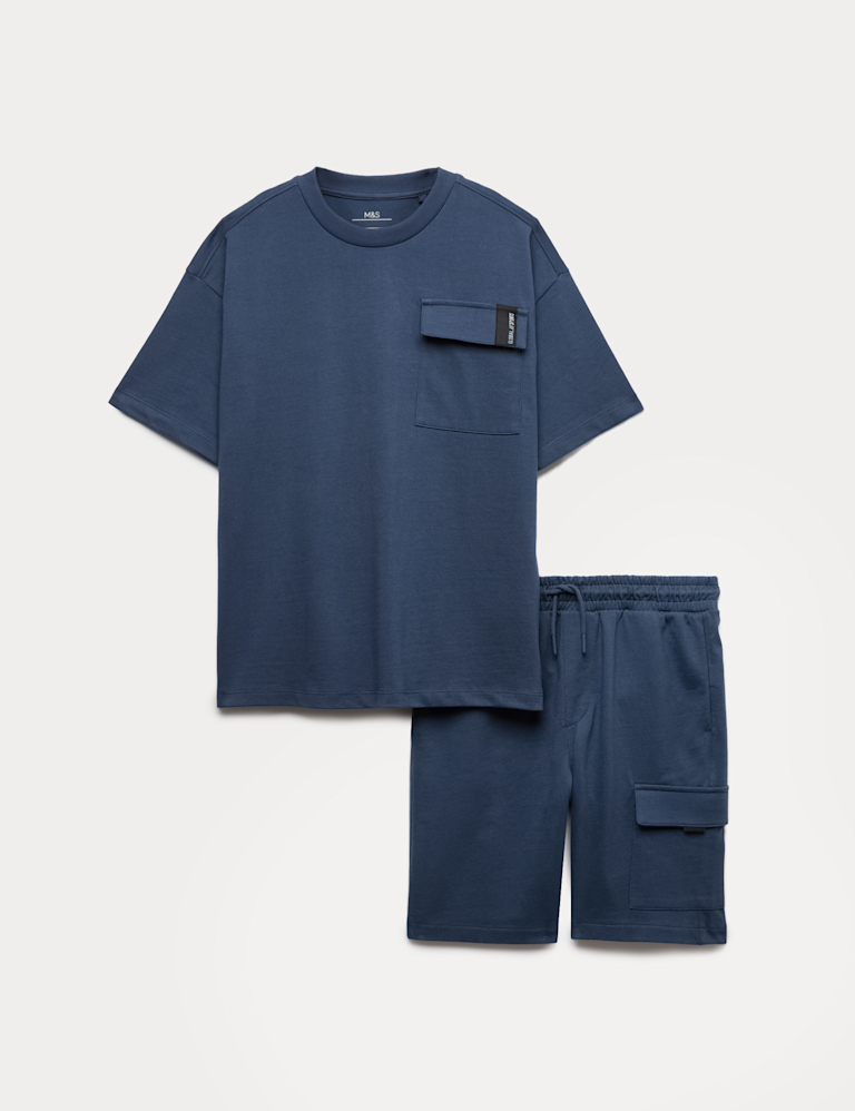 2 Piece Pure Cotton T-Shirt & Shorts Set (6-16 Yrs) 2 Piece Pure Cotton T-Shirt & Shorts Set (6-16 Yrs)