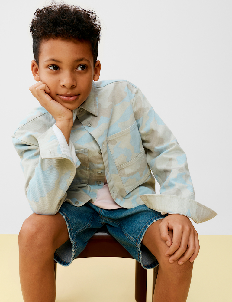Pure Cotton Denim Camouflage Shirt (6-16 Yrs)