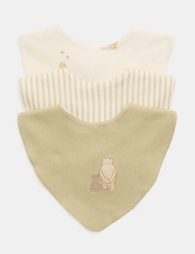 3 Pack Cotton Rich Winnie The Pooh™ Dribble Bibs 3 Pack Cotton Rich Winnie The Pooh™ Dribble Bibs